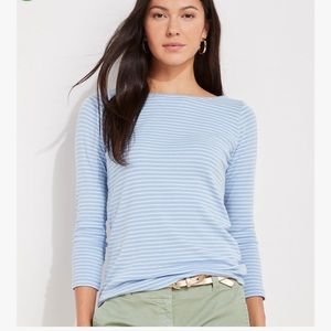 NWT Vineyard Vines Simple Boatneck Stripe Sankaty XS UPF 50
